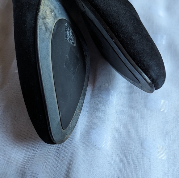 Eileen Fisher Pumps Black Suede Chunky Heel Sz 7 - Picture 8 of 8